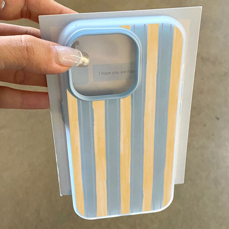 Samsung Galaxy S24 - Stylish Yellow Striped Phone Case For