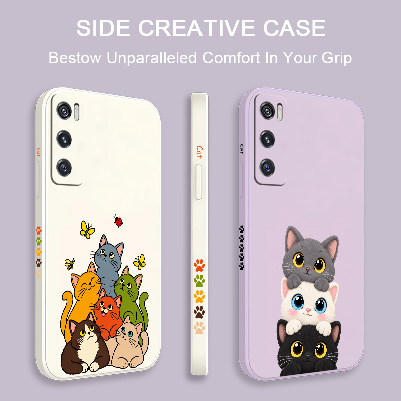 Cute Coloful Cats Phone Case F - Vivo V40 review and price